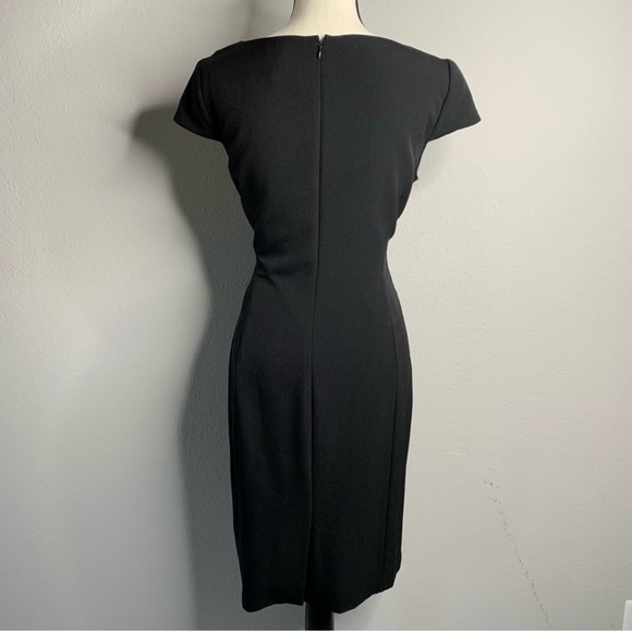 EUC Tahari ASL Black Cap Sleeve Sheath Dress - Picture 4 of 11